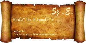 Szüle Elemér névjegykártya
